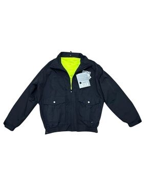 Men’s Gerber jacket zip up black reversible visibility l/s y2k